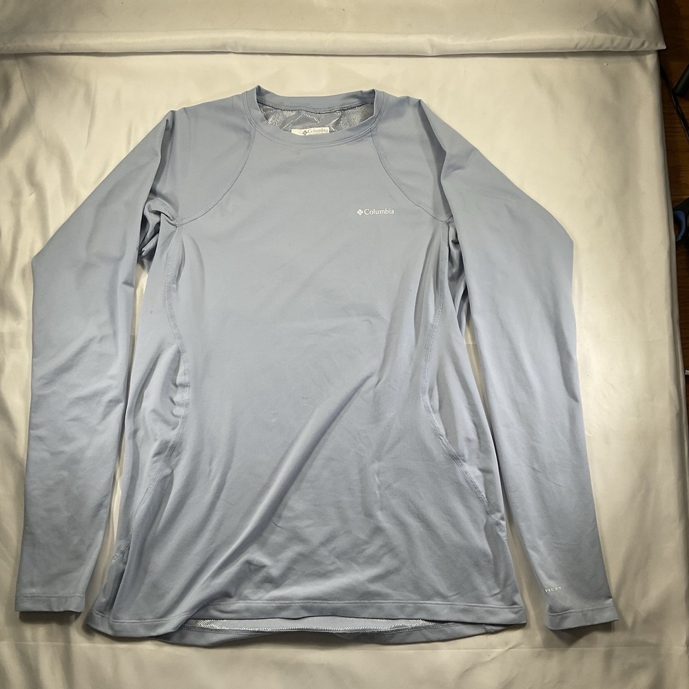 Columbia Long Sleeve Midweight Shirt top  Baselayer Light Blue Size Large 16
